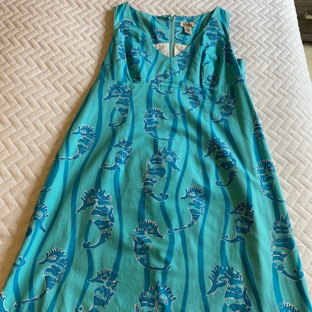 Lilly Pulitzer Aqua Seahorse Dress